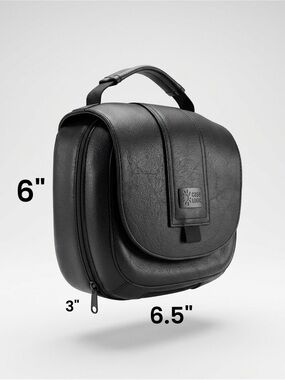 Black Leatherette Compact Men’s Carry Bag | Belt bag |
